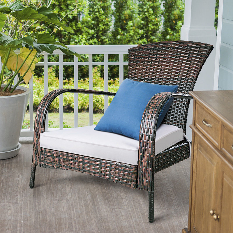 Charlton Home Gandara Outdoor Rattan Lightweight Adirondack Chair Wayfair